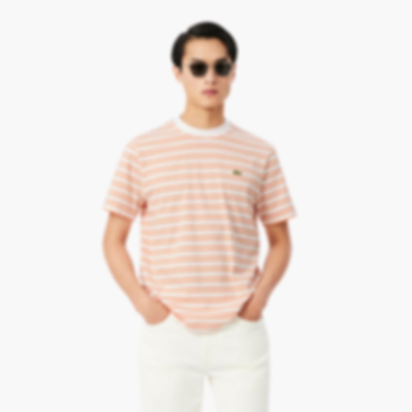 Striped Cotton T-Shirt - Orange / Blanc