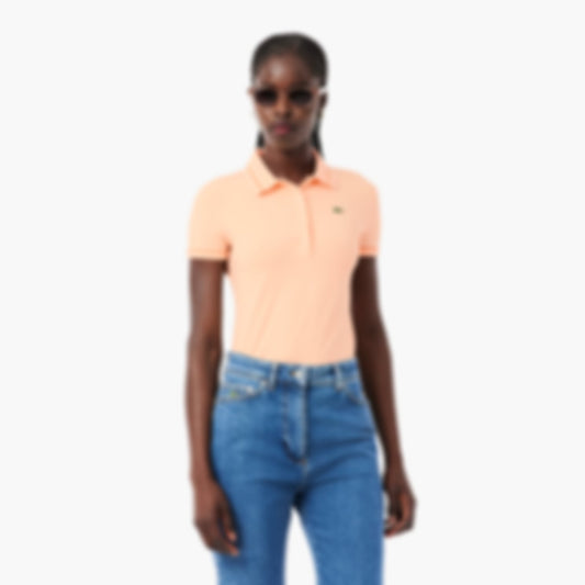Women's L.12.D Slim Fit Trim Detail Polo - Rose Pale / Blanc / Orange
