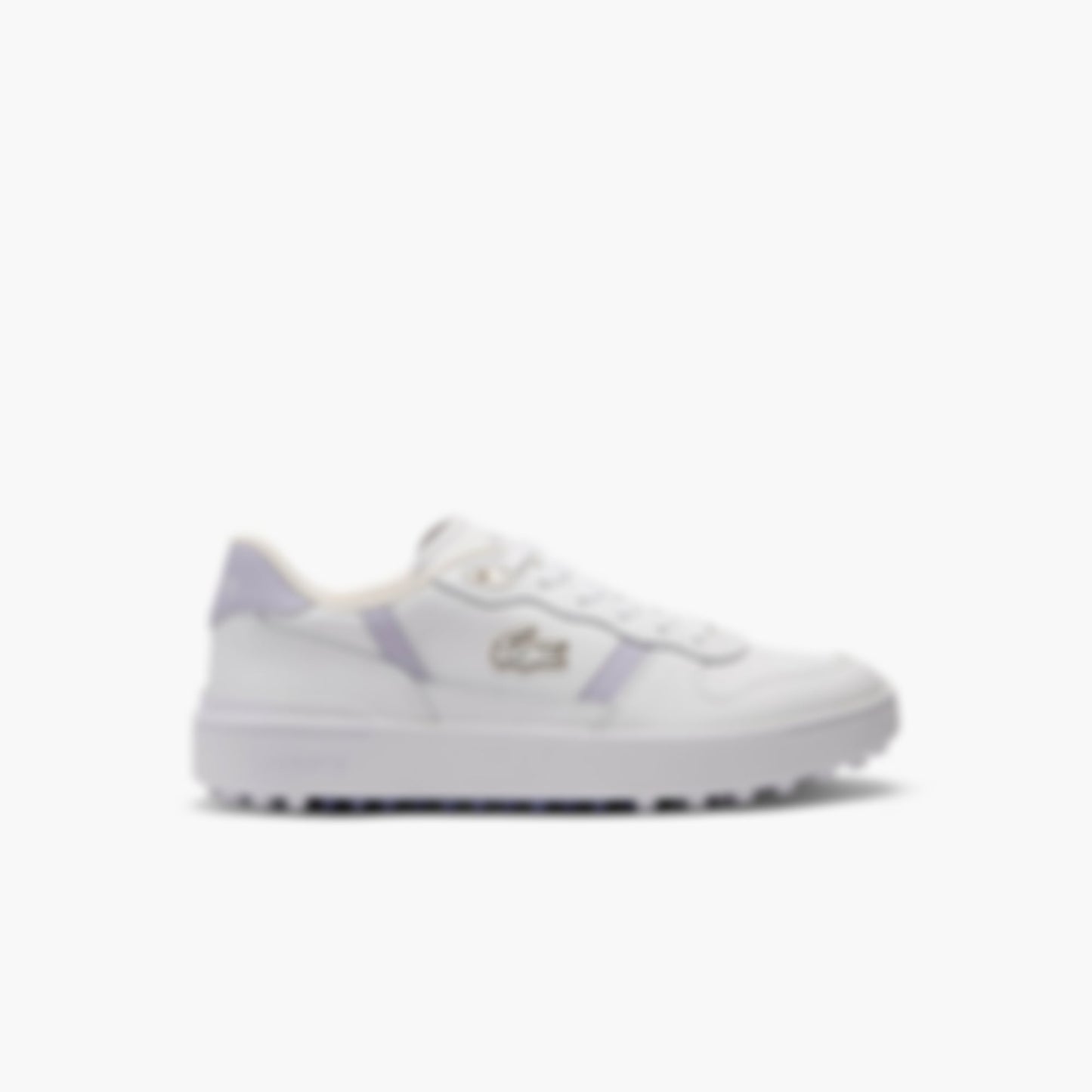 Women's T-Clip Golf Leather Golf Shoes - WHT/LT PURP