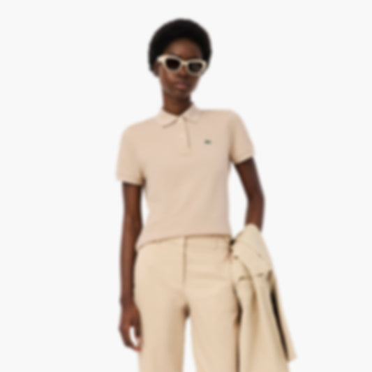 Women's Regular Fit Supple Petit Piqué Polo - Beige