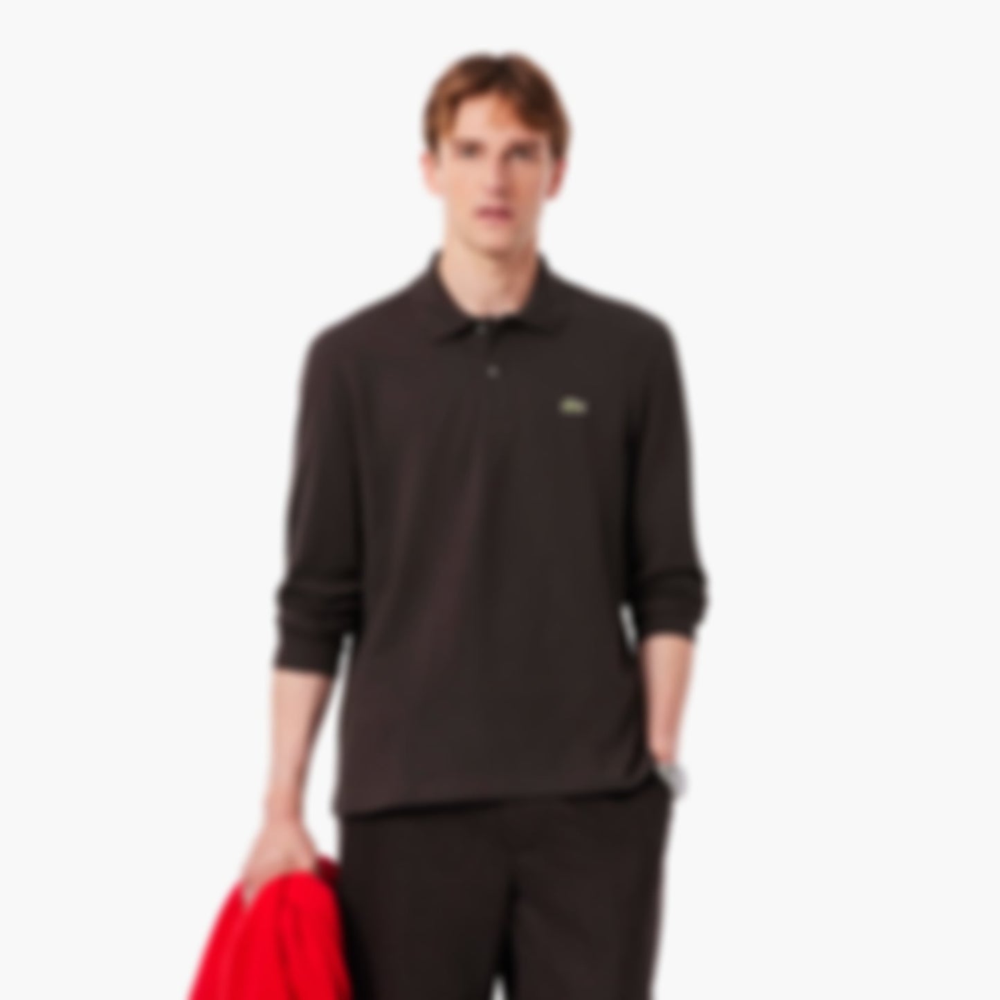 Men's Classic Fit Long Sleeve L.12.12 Polo - Brown