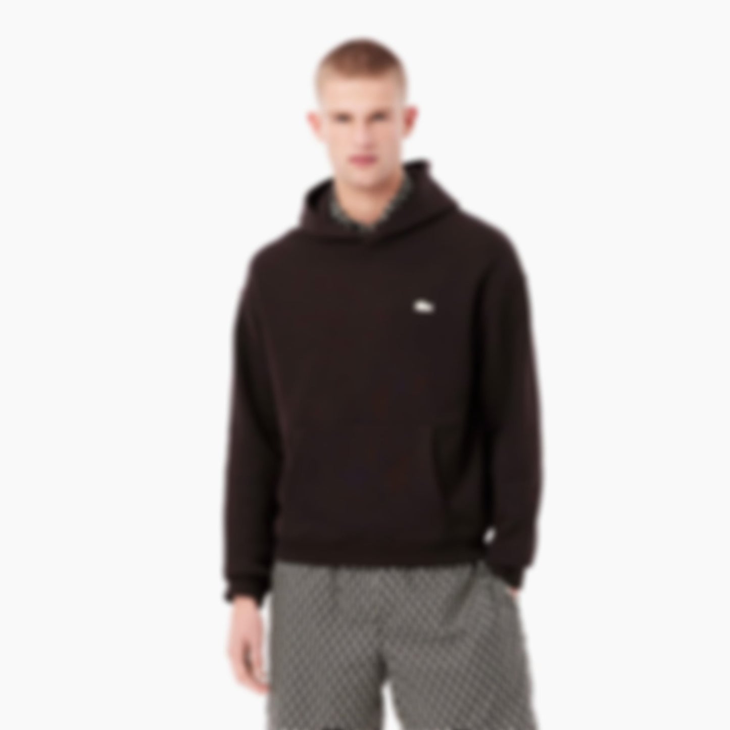 Loose Fit Printed Hoodie - Brown