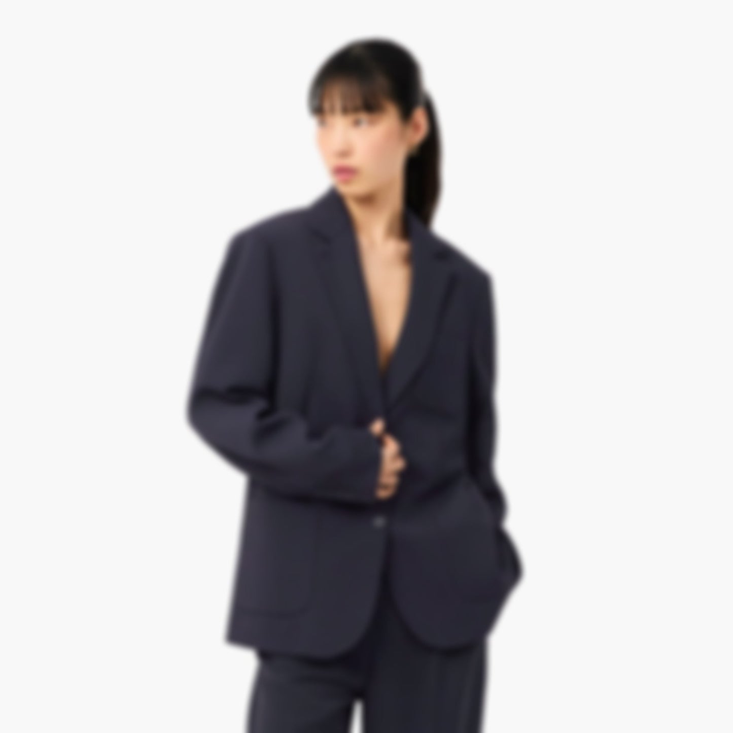 Fluid Piqué Blazer - Abysm blue