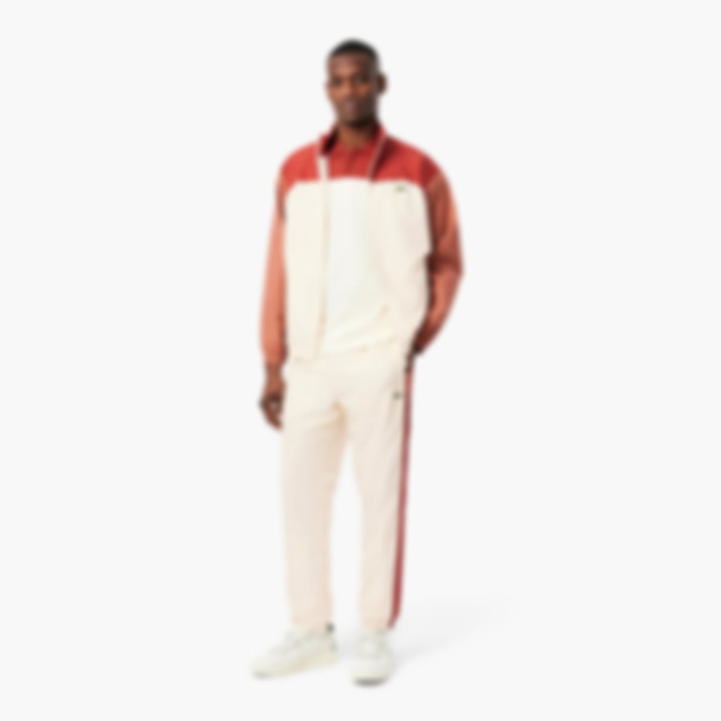 Men's Lightweight Water-Repellent Sweatpants - White / Brown / Light Brown
