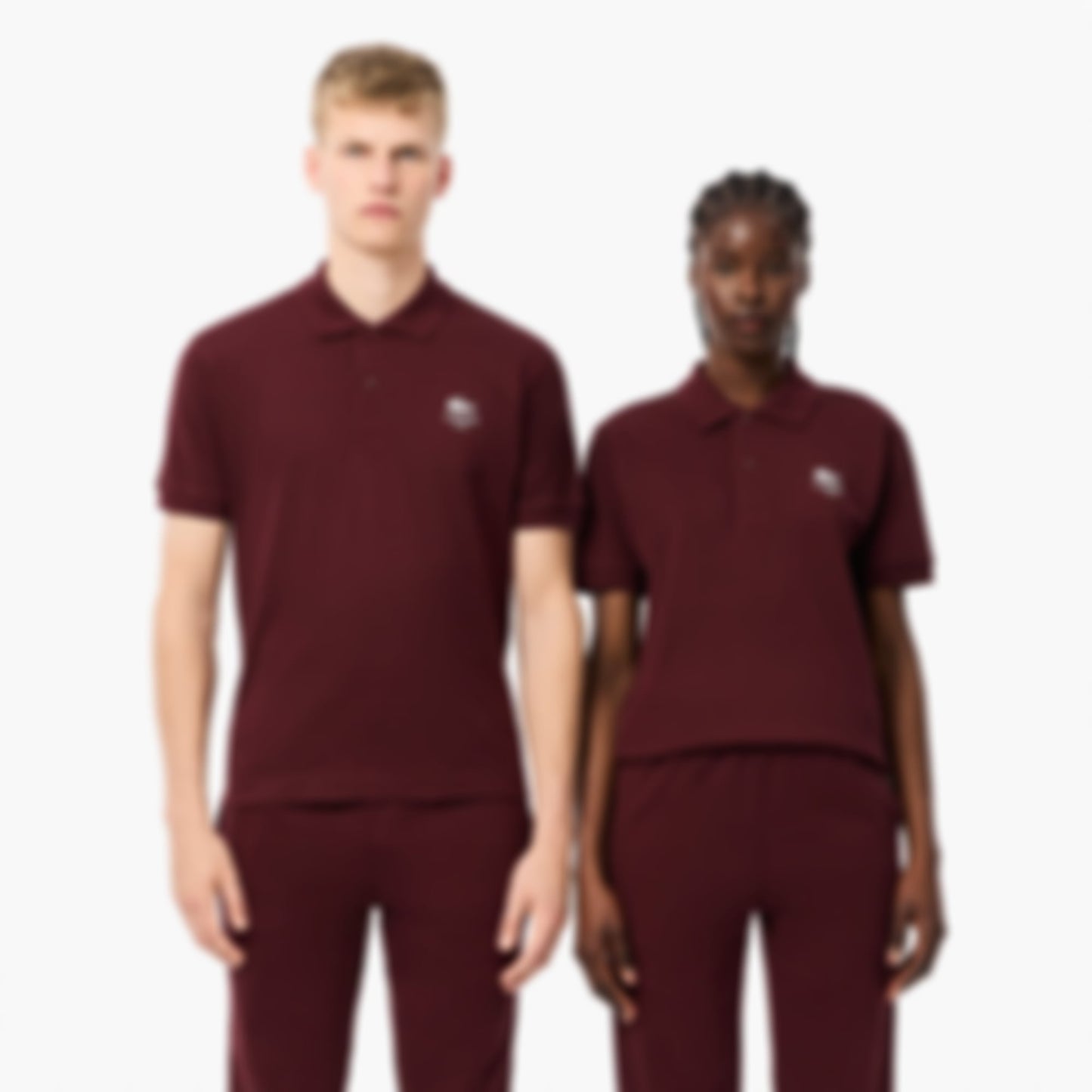 Unisex Classic Fit Signature Print L.12.12 Polo - Bordeaux dark