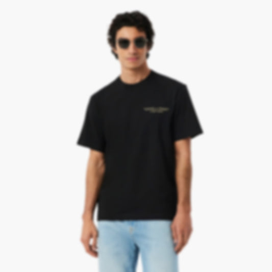 Embroidered Cotton T-Shirt - Black