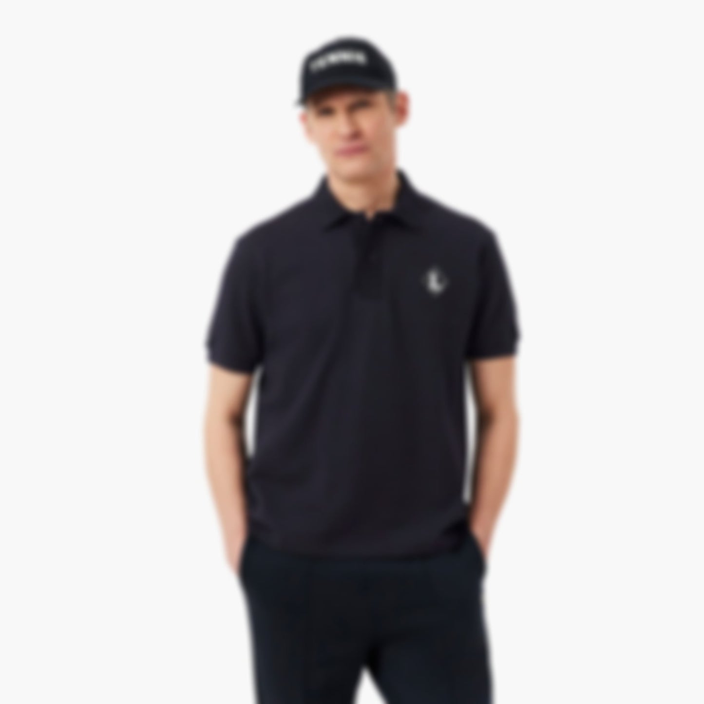 Made In France Classic Fit Badge Polo - Black