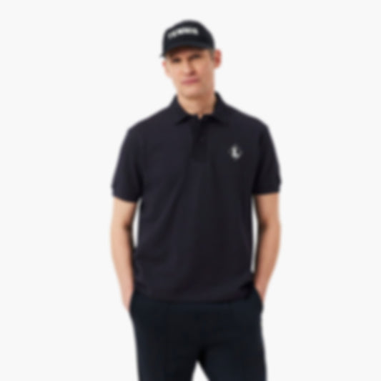 Made In France Classic Fit Badge Polo - Black