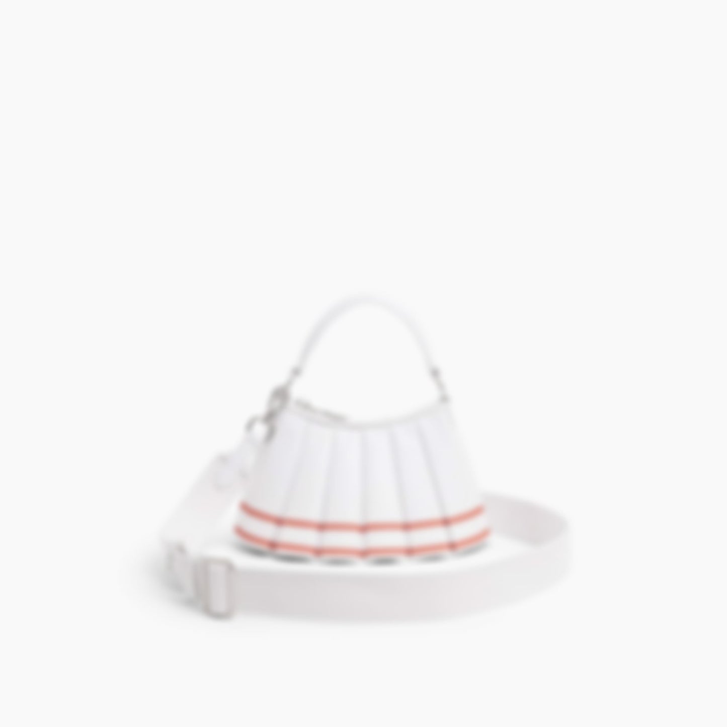 Runway Mini Lenglen Striped Leather Bag - ORANGINE ST WHITE