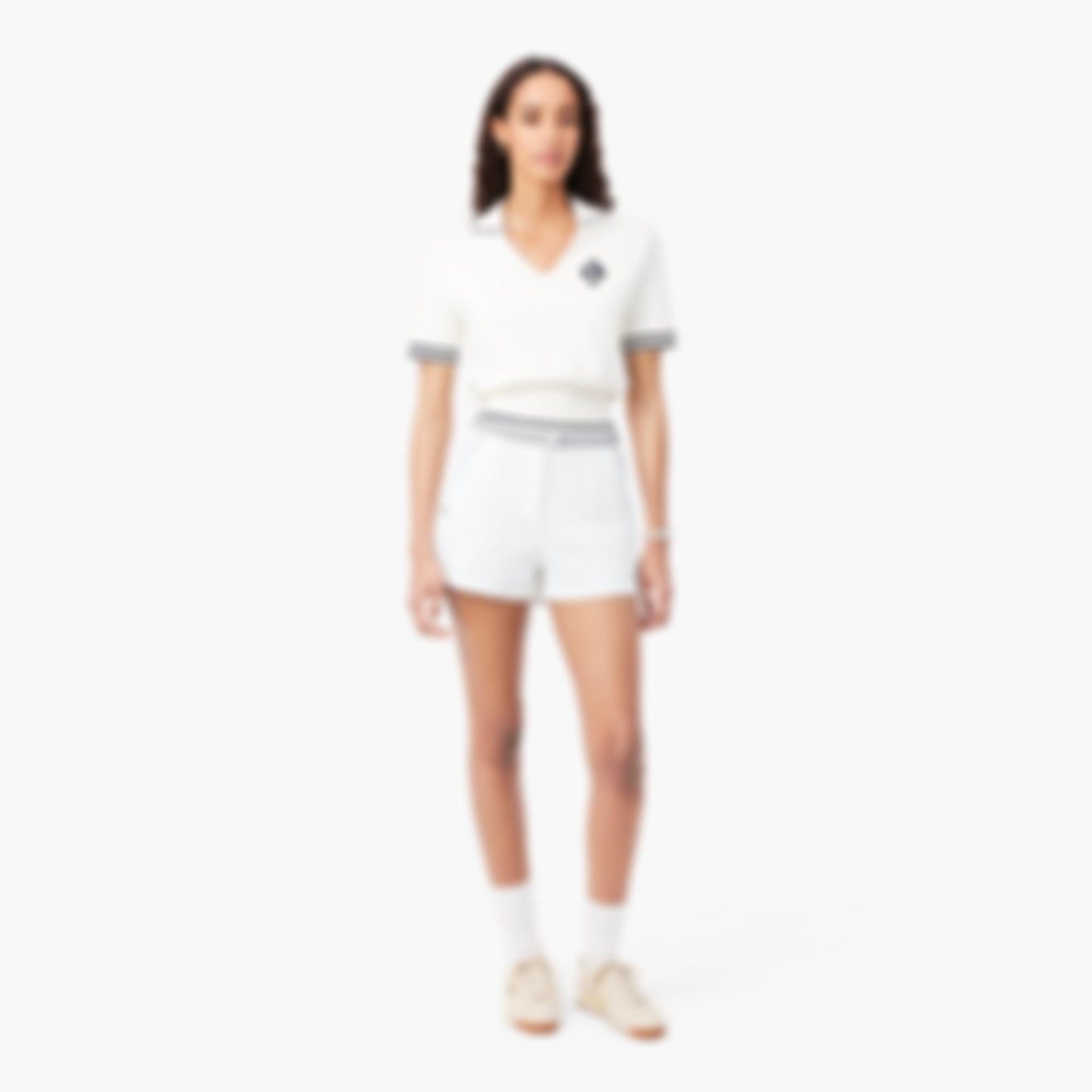 Made In France Piqué Shorts - White / Navy Blue