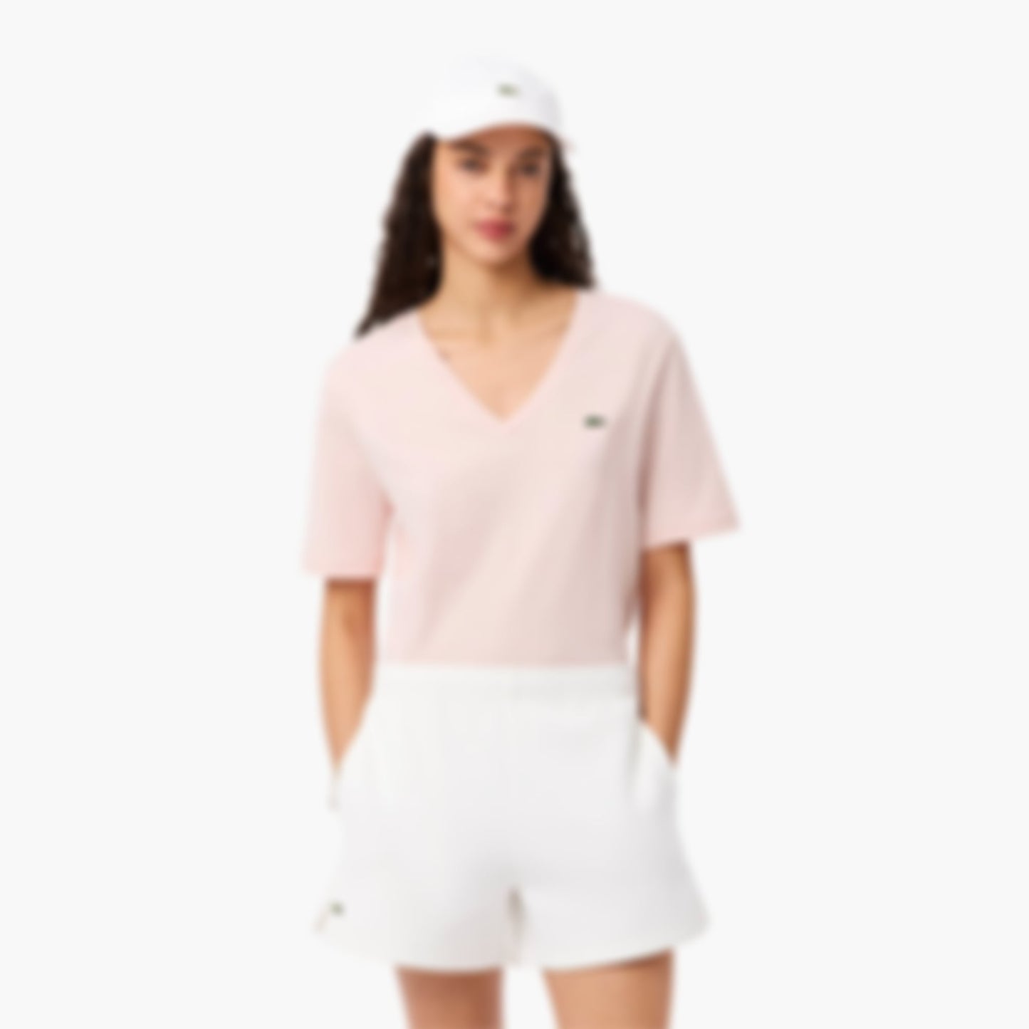 Women's Relaxed Fit Soft Cotton V-Neck T-Shirt - Light Pink
