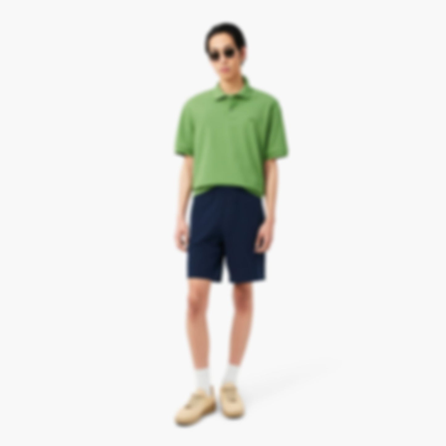 Piqué Relaxed Fit Shorts - Navy Blue