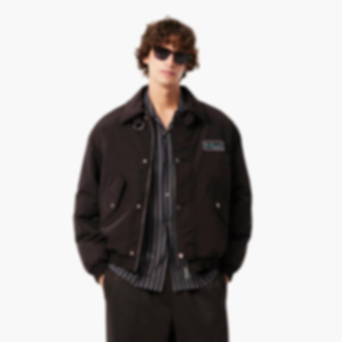 Men's Water-Repellent Aviator Badge Jacket - Brown