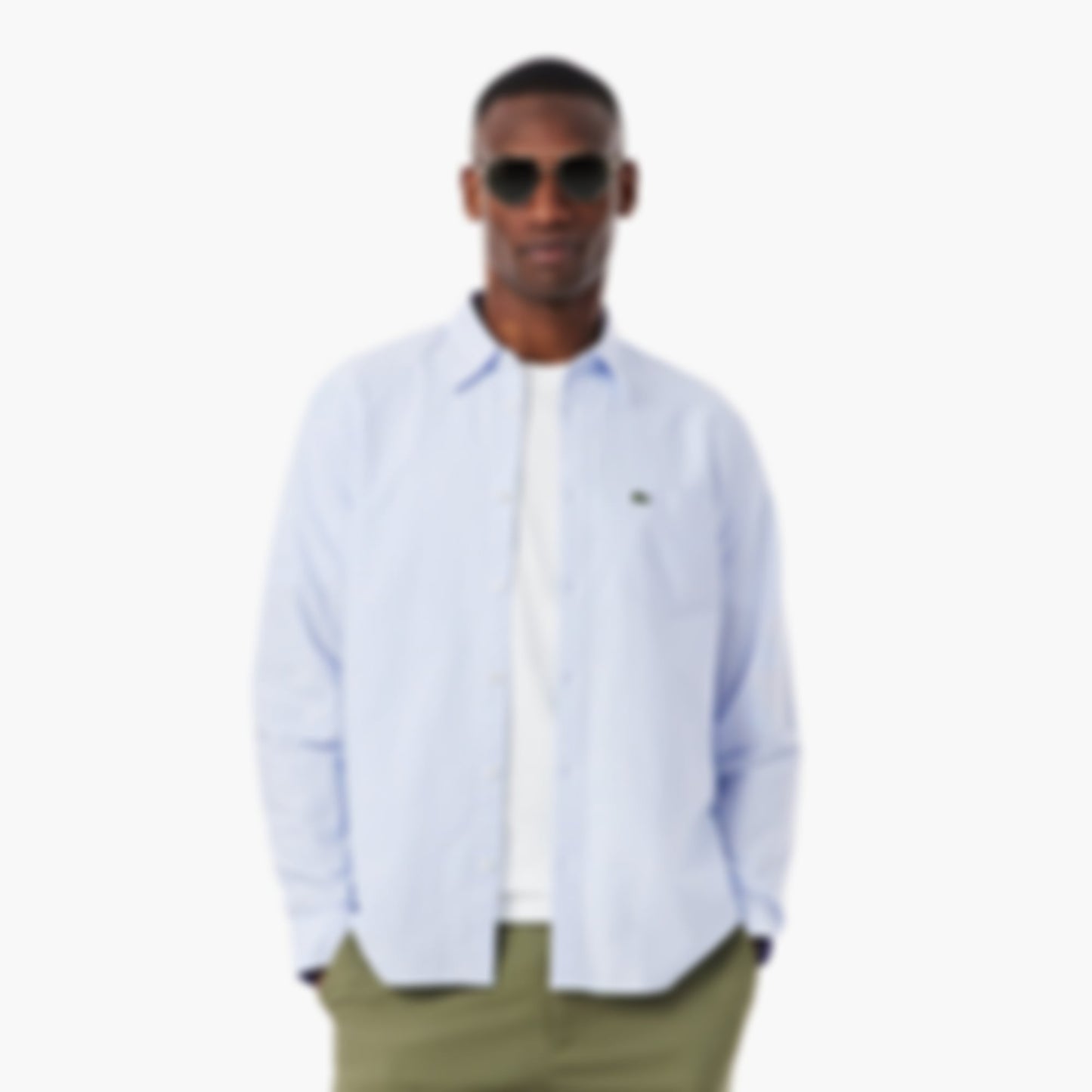 Men's Regular Fit Striped Oxford Shirt - Blue / White
