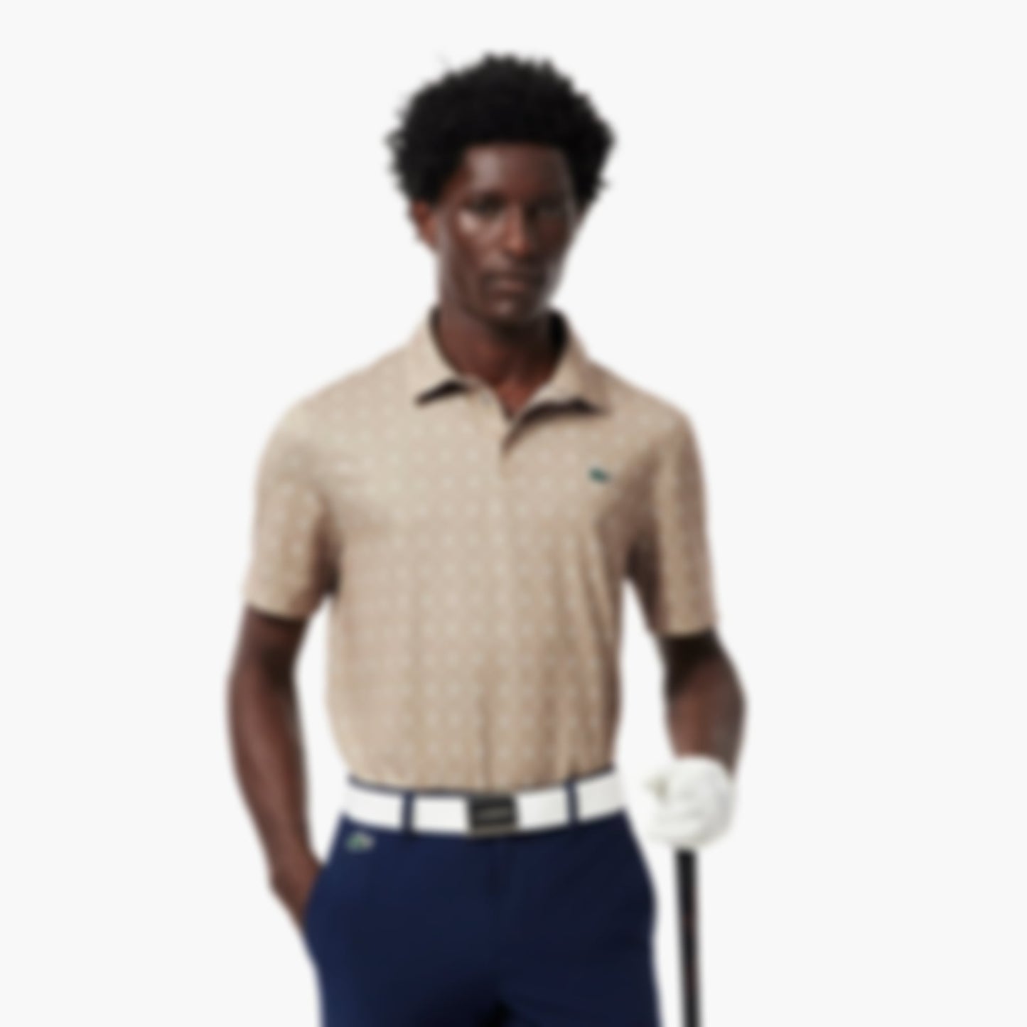 Men's Regular Fit UV Protect Golf Polo - Beige / Blanc