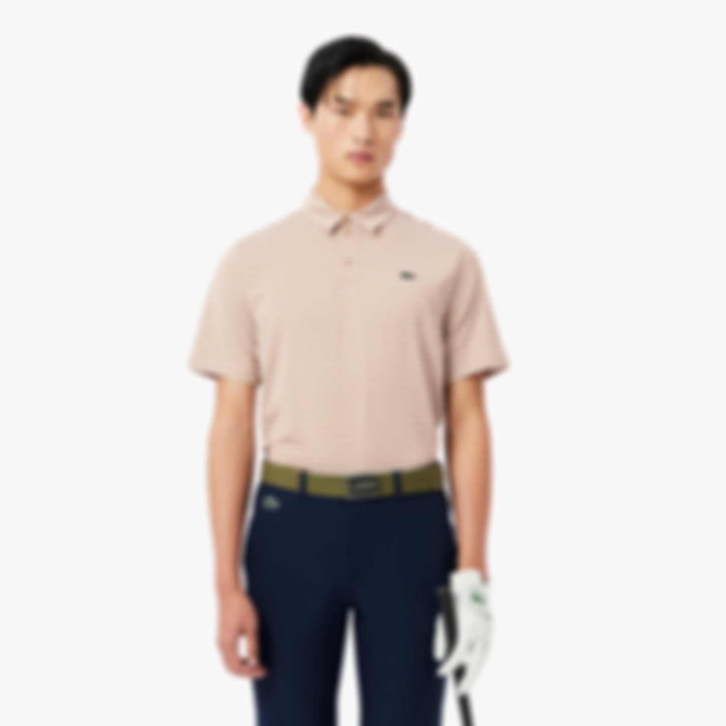 Regular Fit Ultra Dry Striped Golf Polo - Beige / White