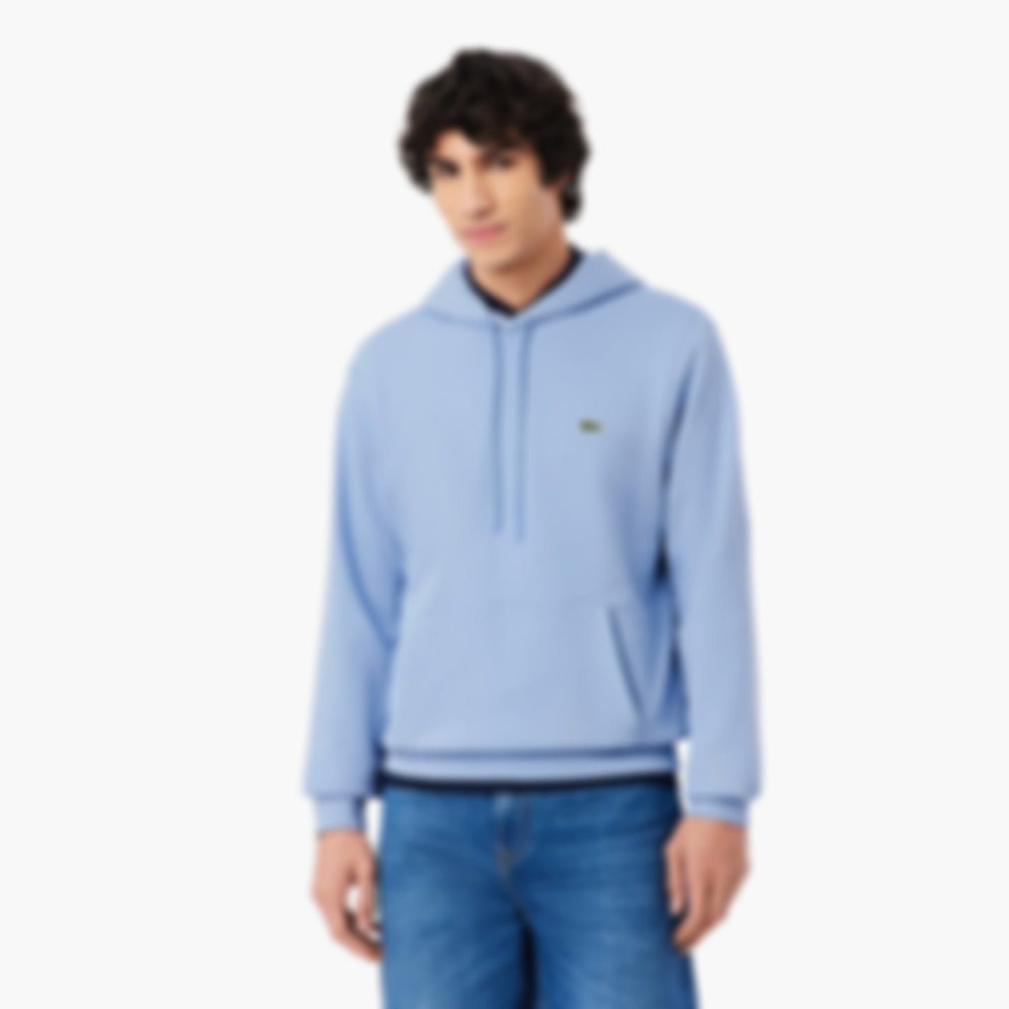 Men's Cotton Fleece Hoodie - Light Blue