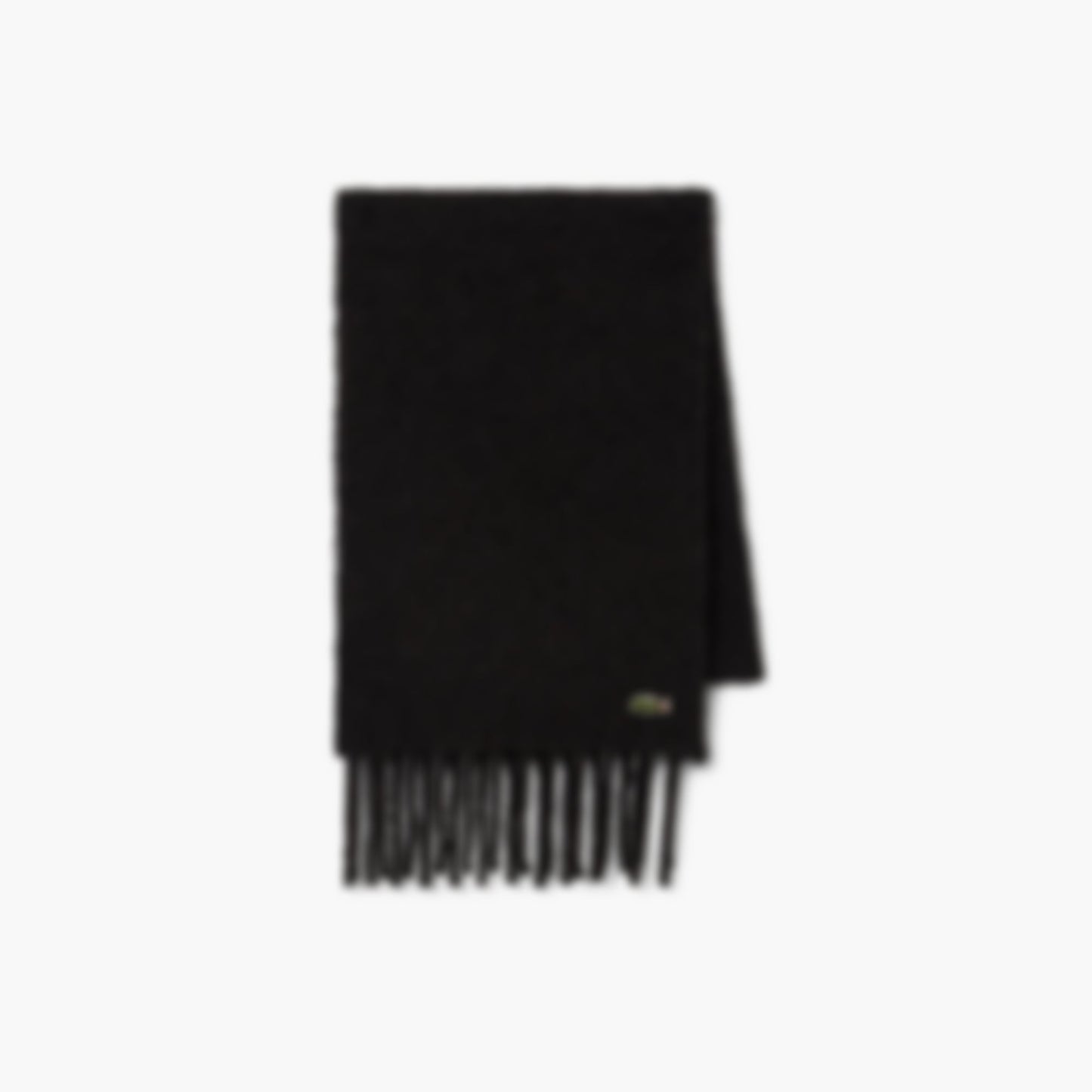 Unisex Fringed Alpaca Wool Scarf - Black