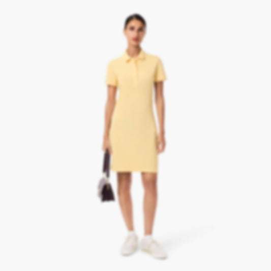 Women's Slim Fit Stretch Mini Piqué Polo Dress - Yellow