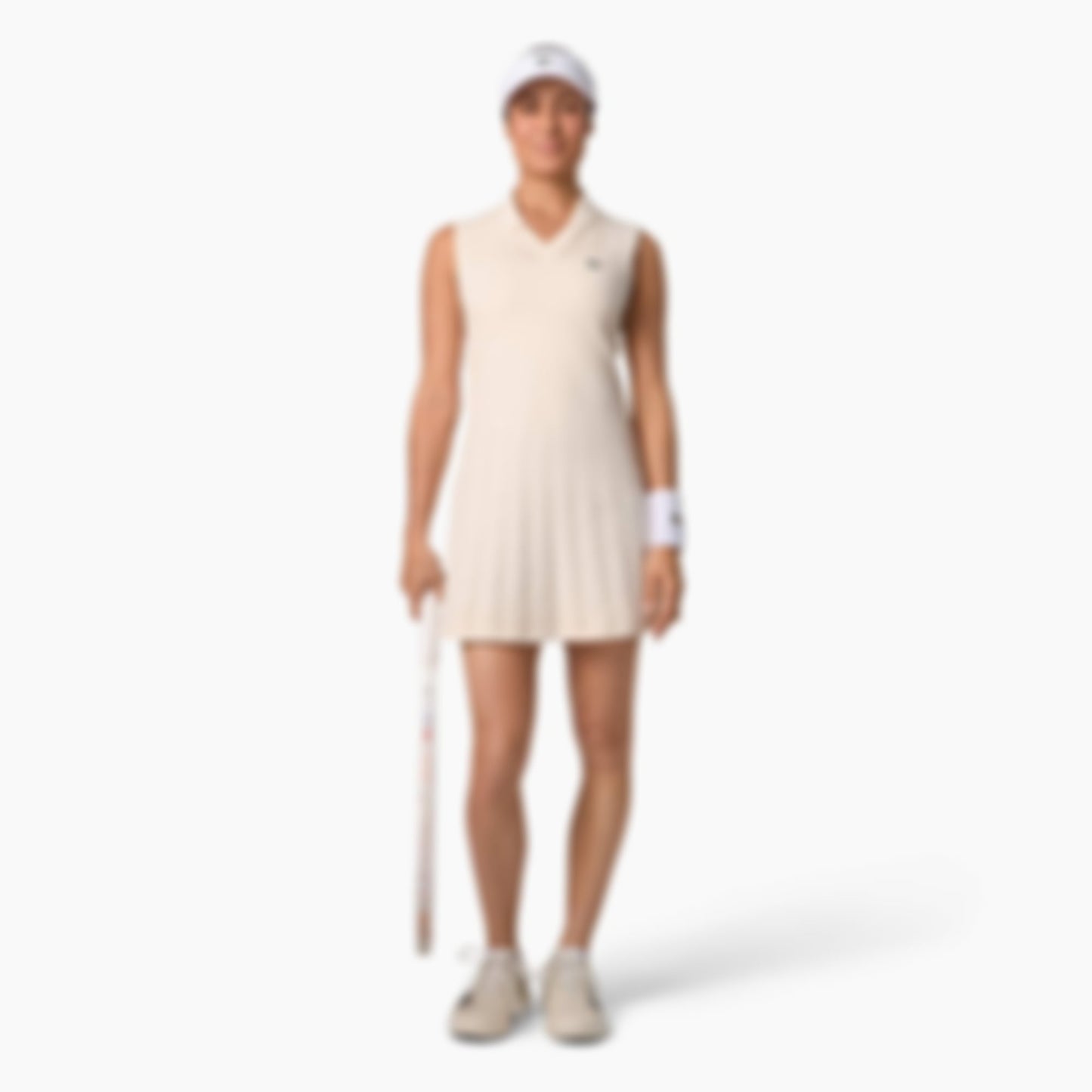 Women's Stretch Tennis Dress & Shorts - White / Khaki Green