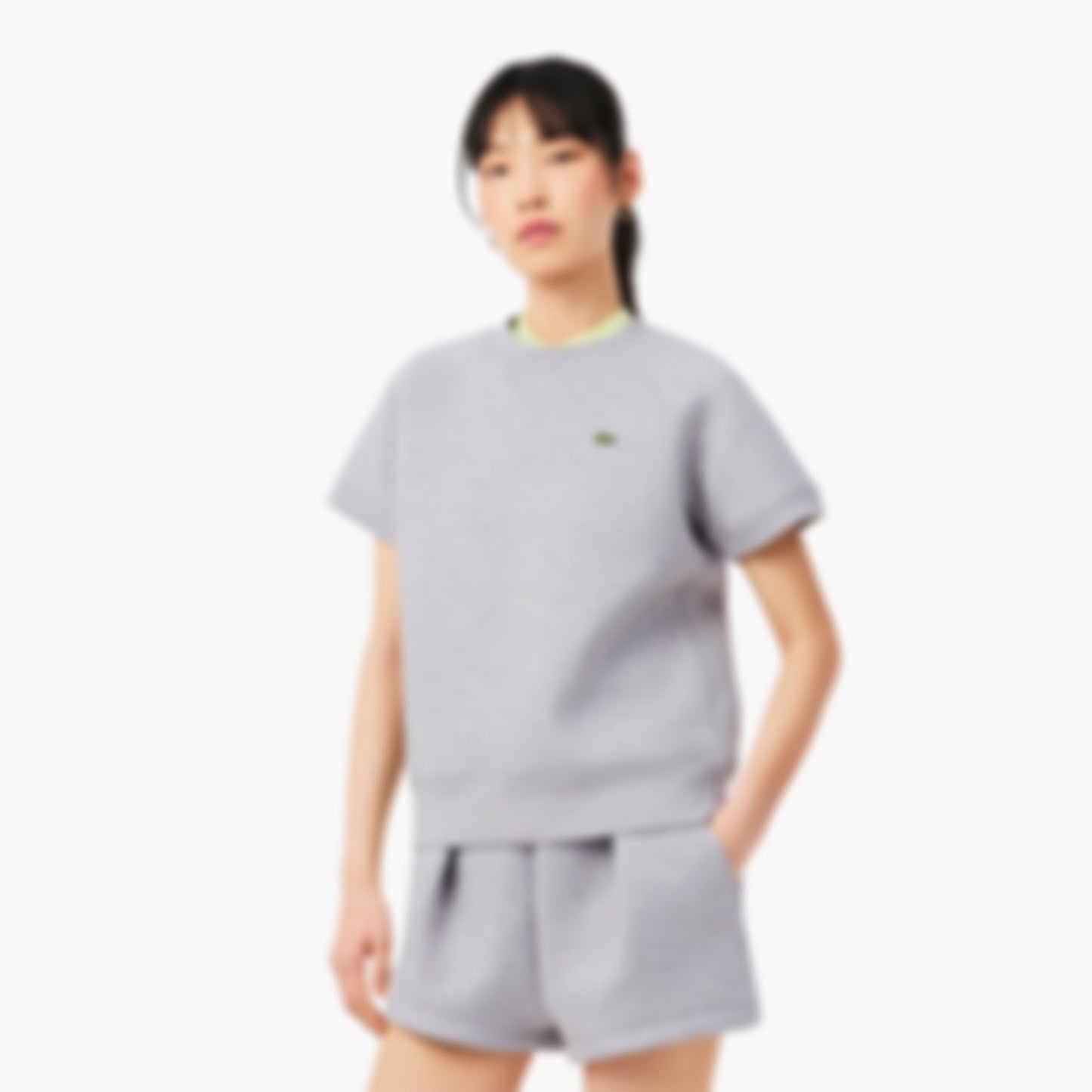Regular Fit Short Sleeved Sweatshirt - Grey Chine