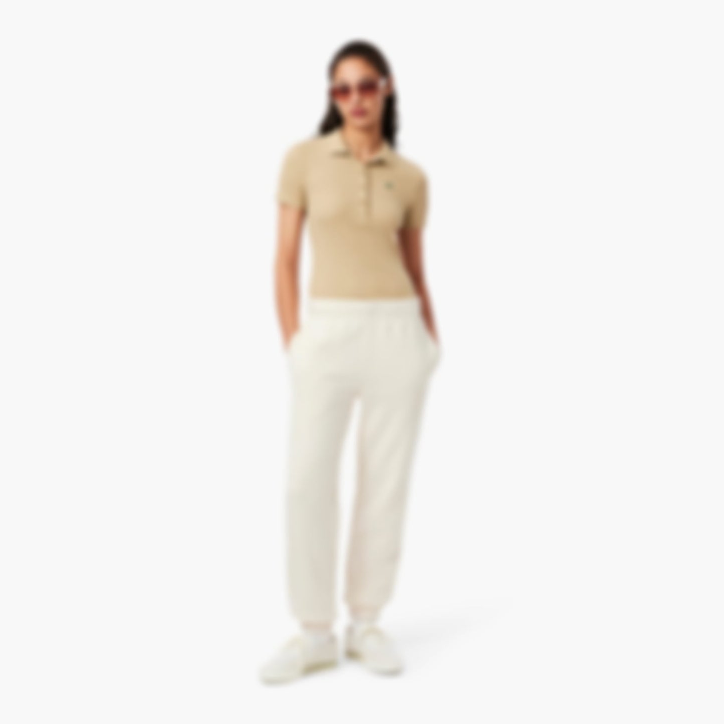 Women's Embossed Logo Fleece Pants - Cream