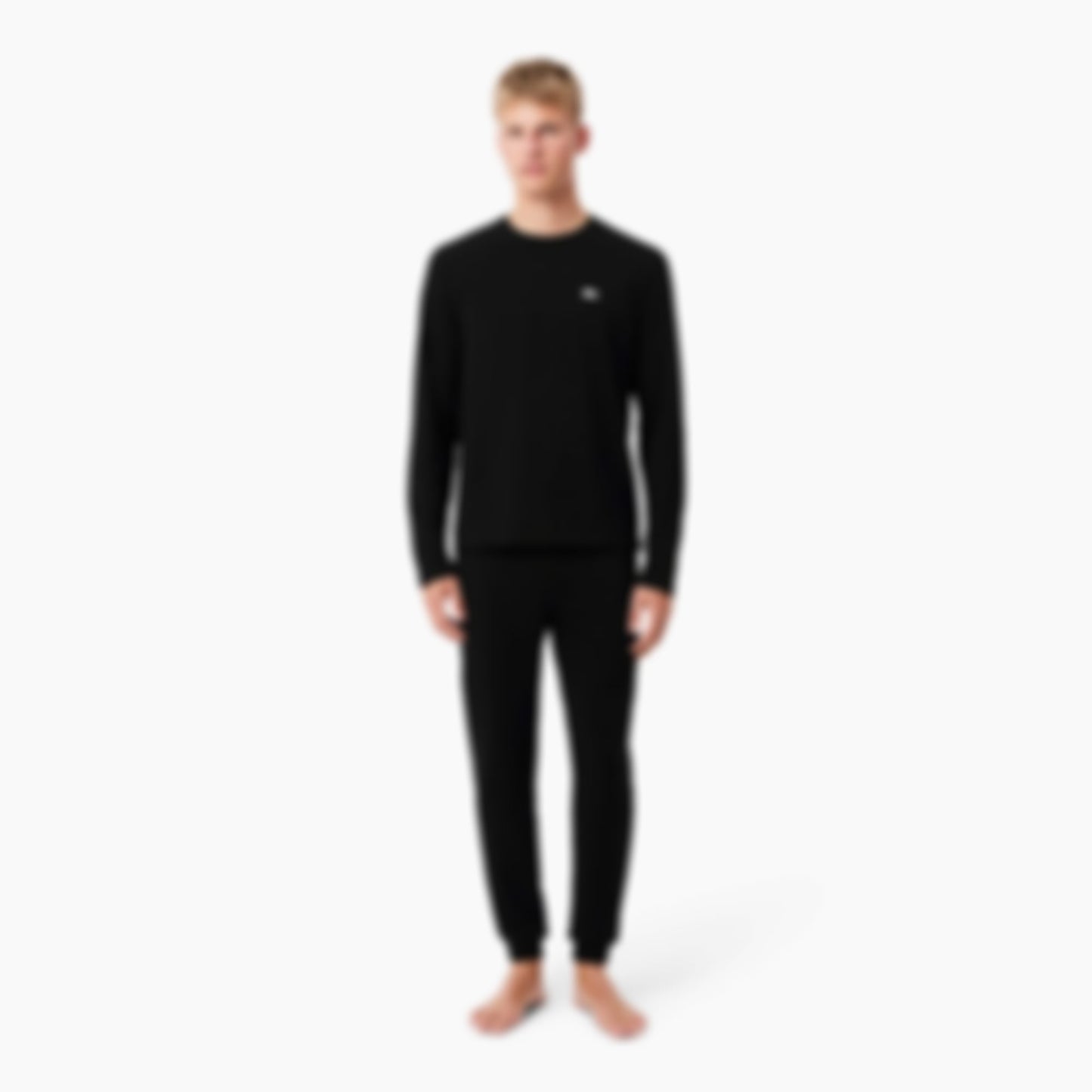 Men's Silver Waist Pajama Set - Black / White