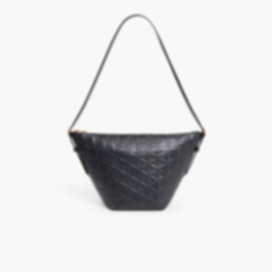 Maheki Embossed Leather Hobo Bag - Black