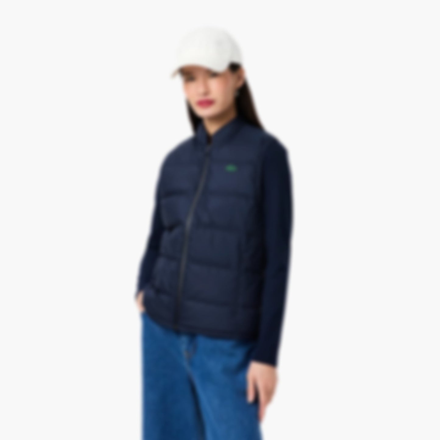 Women's Quilted Down Vest - Navy Blue