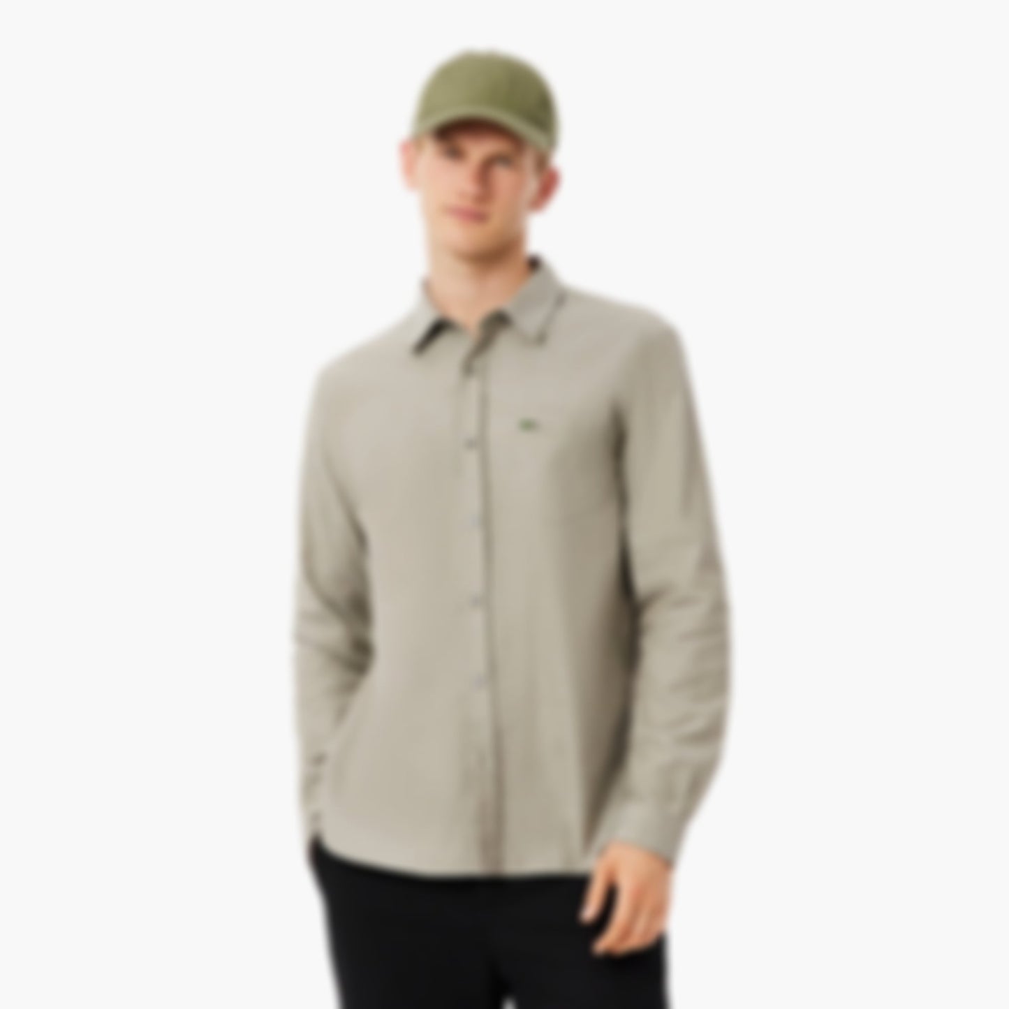 Men's Regular Fit Cotton Shirt - Green / White