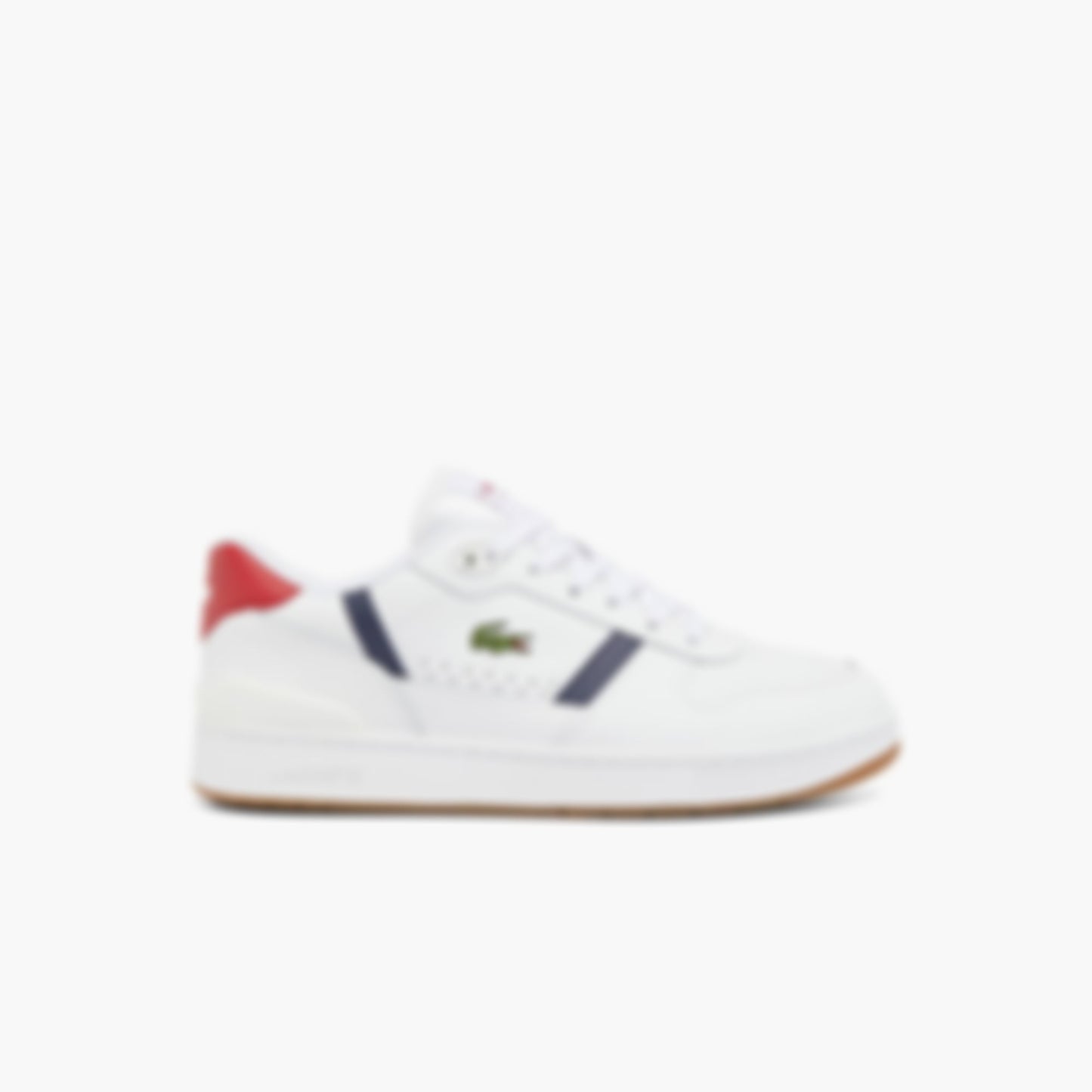 Men's T-Clip Set Leather Sneakers - WHT/NVY/RED