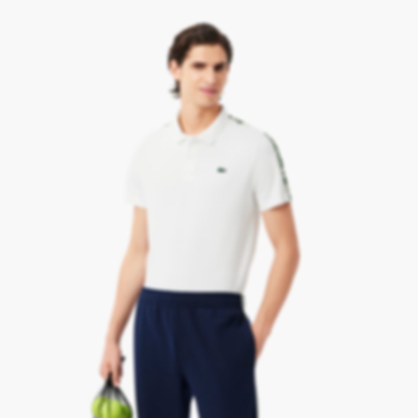 Men's Ultra Dry Branded Stripe Tennis Polo - White