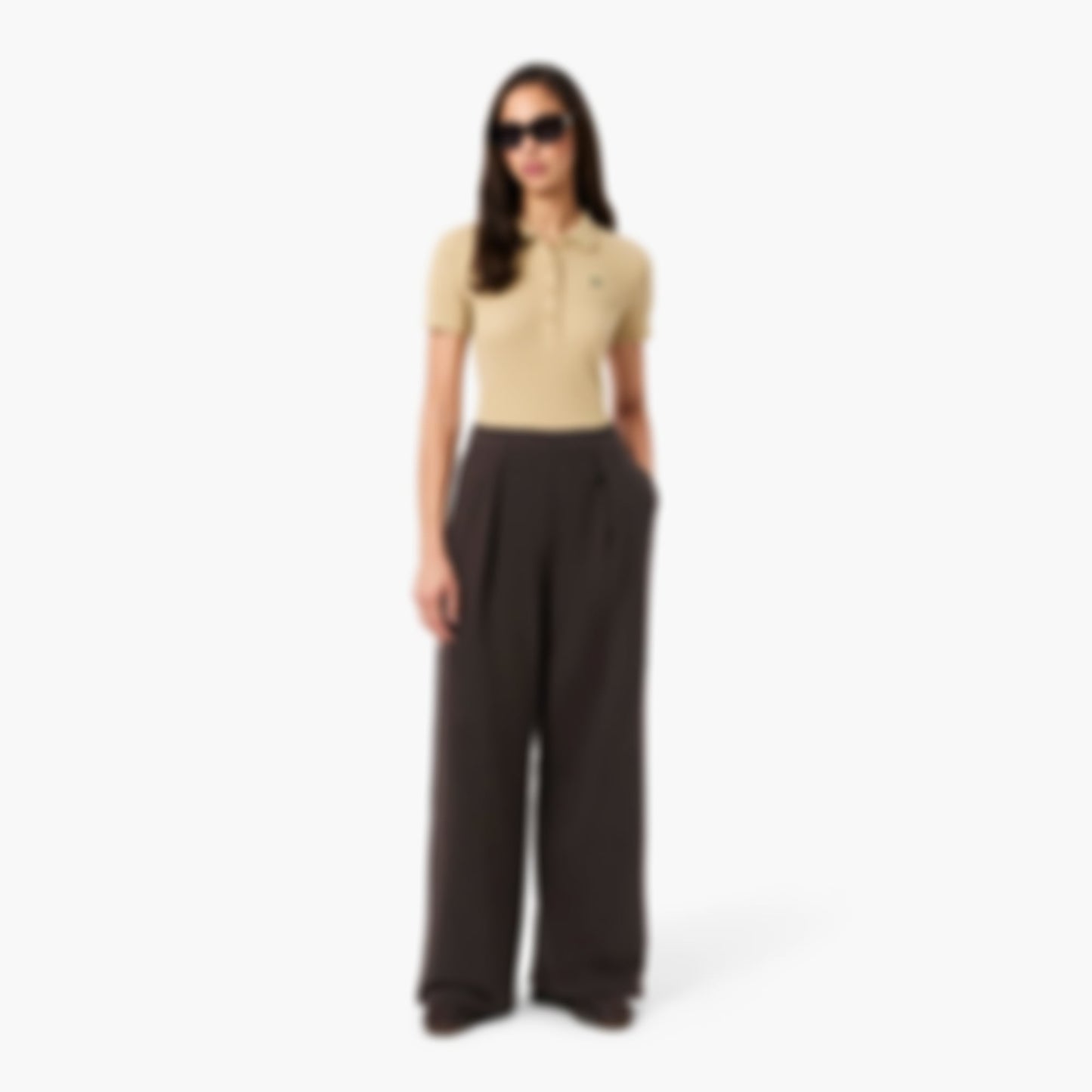 Women's Wide Leg Fleece Sweatpants - Brown