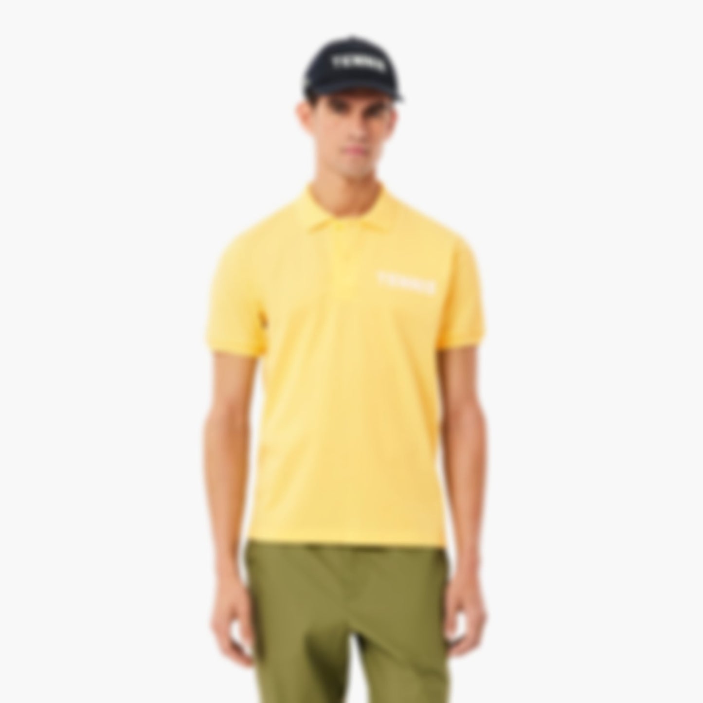 Classic Fit Printed Petit Piqué Polo - Pastel yellow
