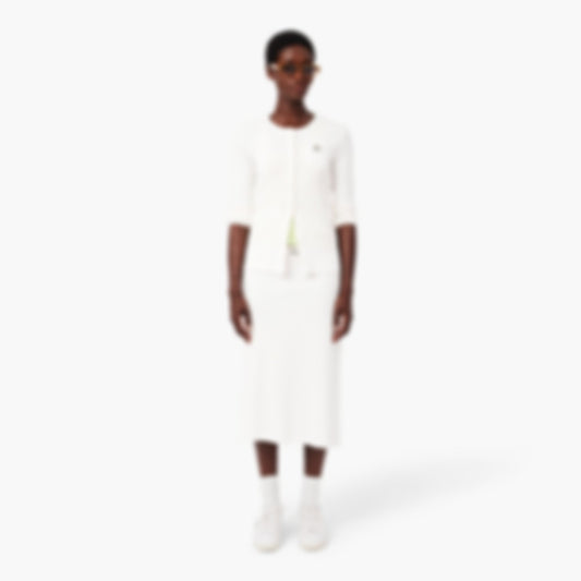Cotton Midi Skirt - White