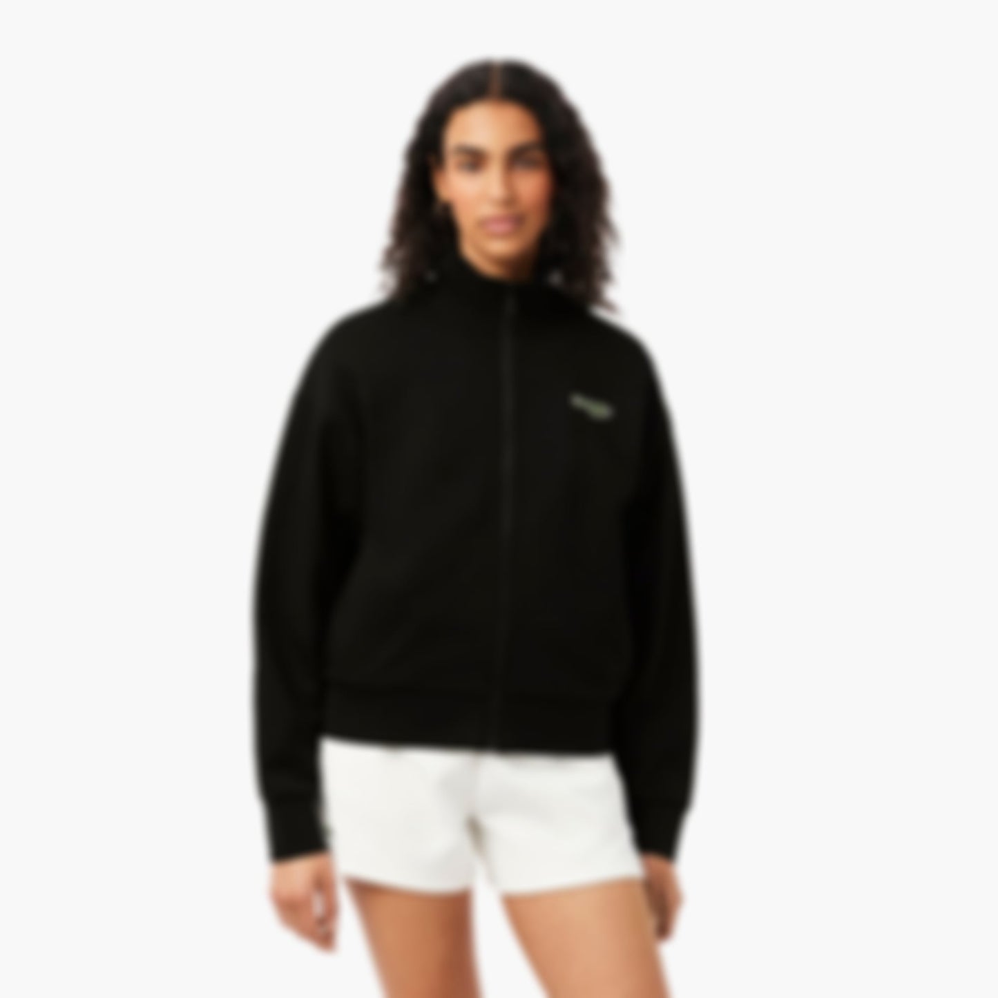 Relaxed Fit Zipped Badge Sweatshirt - Black