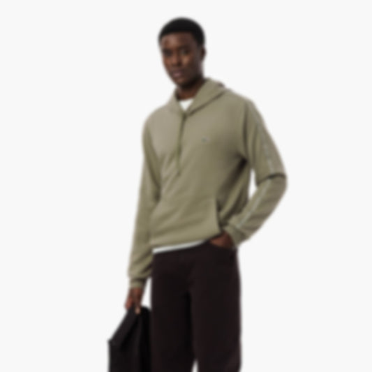 Logo Stripe Zipped Hoodie - Khaki Green