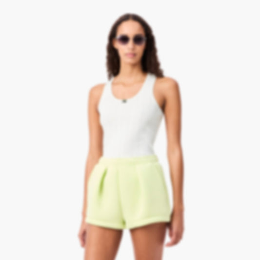 Women's Slim Fit Pointelle Knit Cotton Tank Top - White