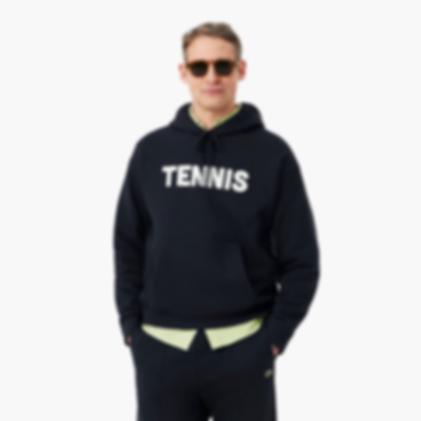 Tennis Print Hoodie - Black