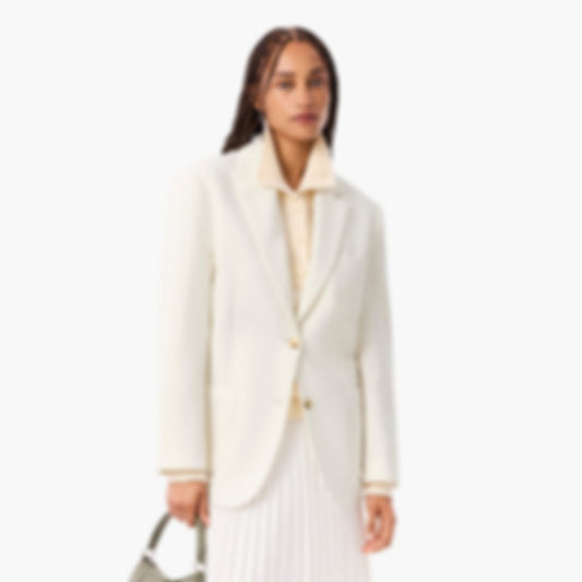 Women's Wool Twill Blazer - Cream