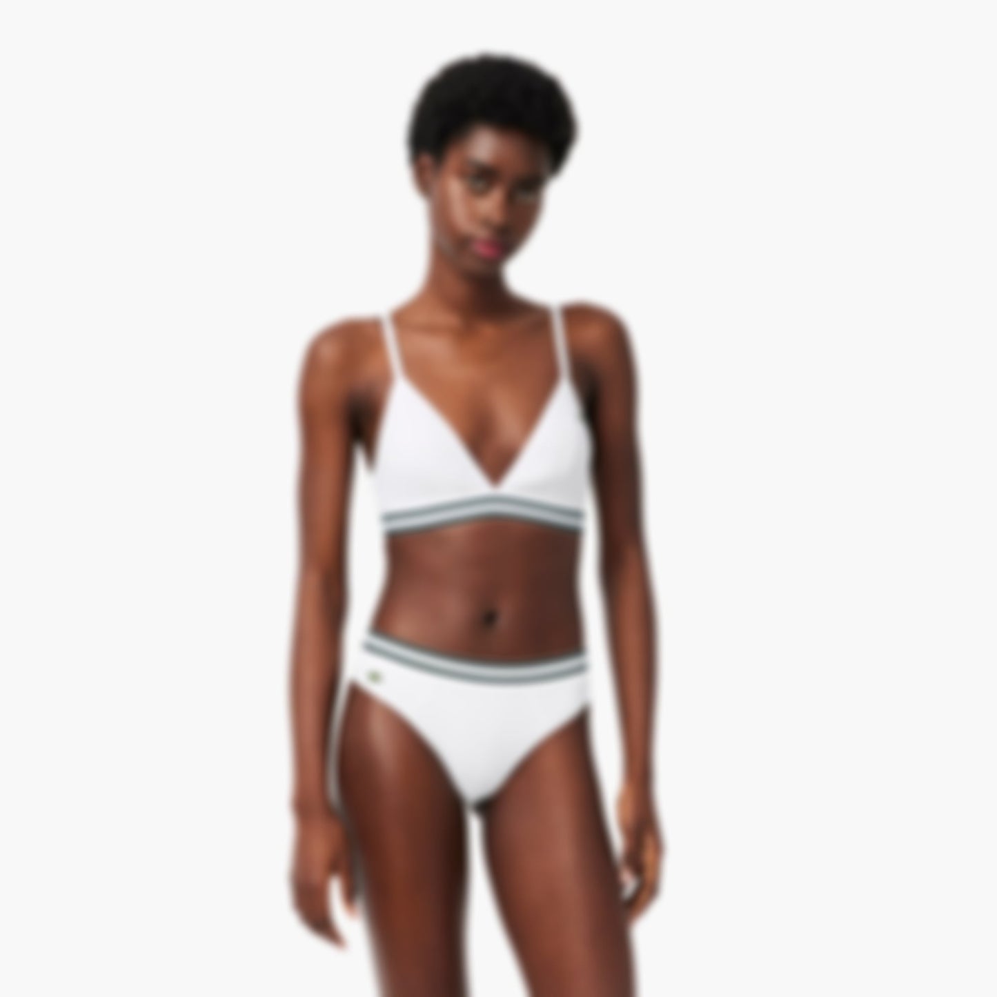 Ribbed Cotton Triangle Bralette - White
