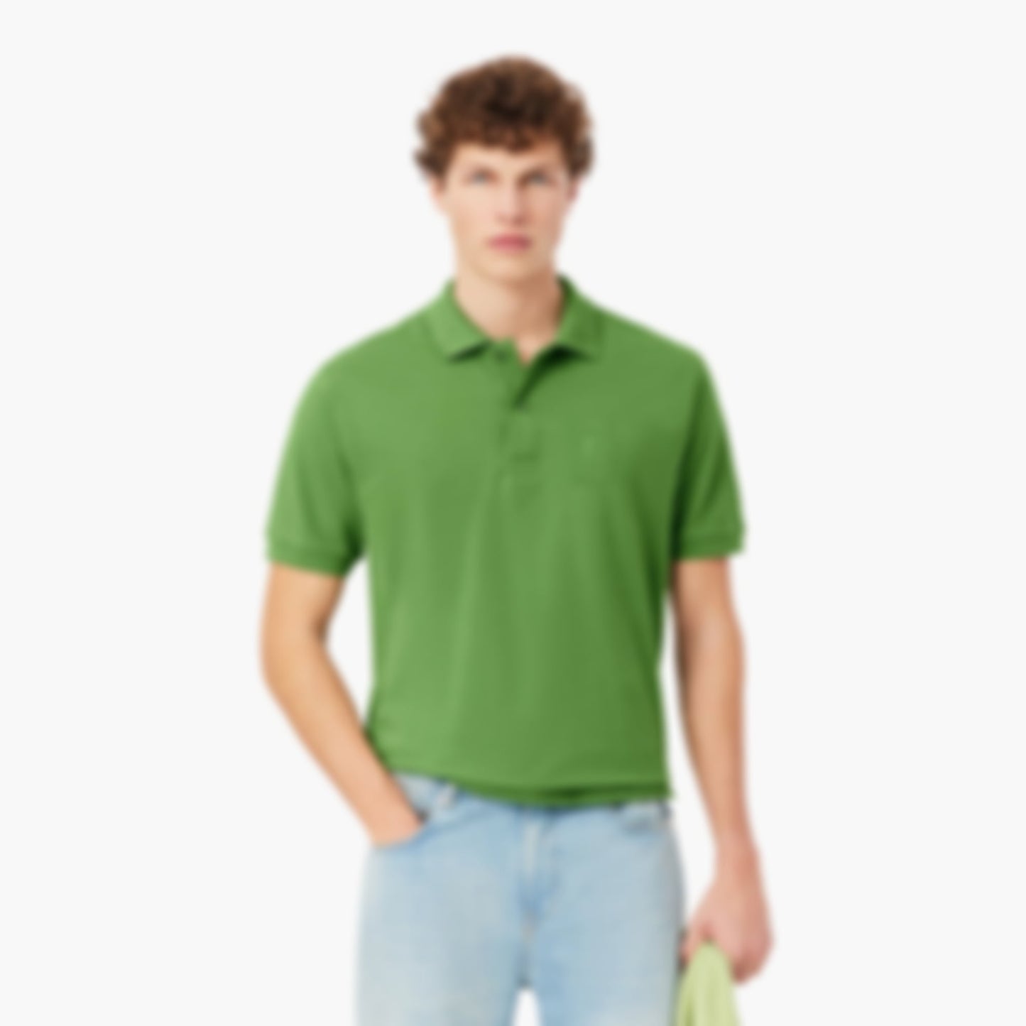 Classic Fit Embroidery Detail Petit Piqué Polo - Green