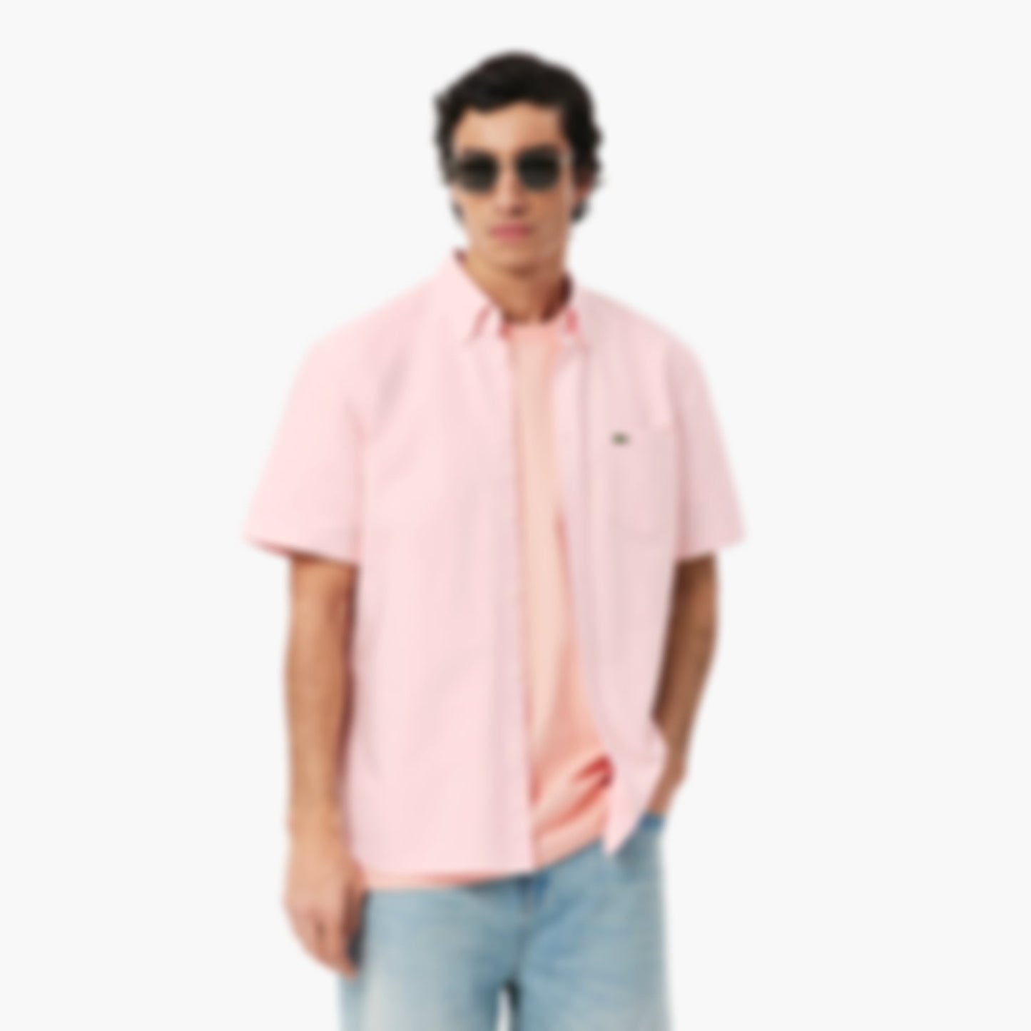 Men's Regular Fit Short Sleeve Oxford Shirt - Light Pink