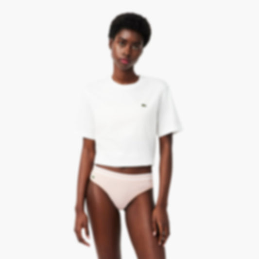 Cotton Stripe Waist String Briefs - Rose