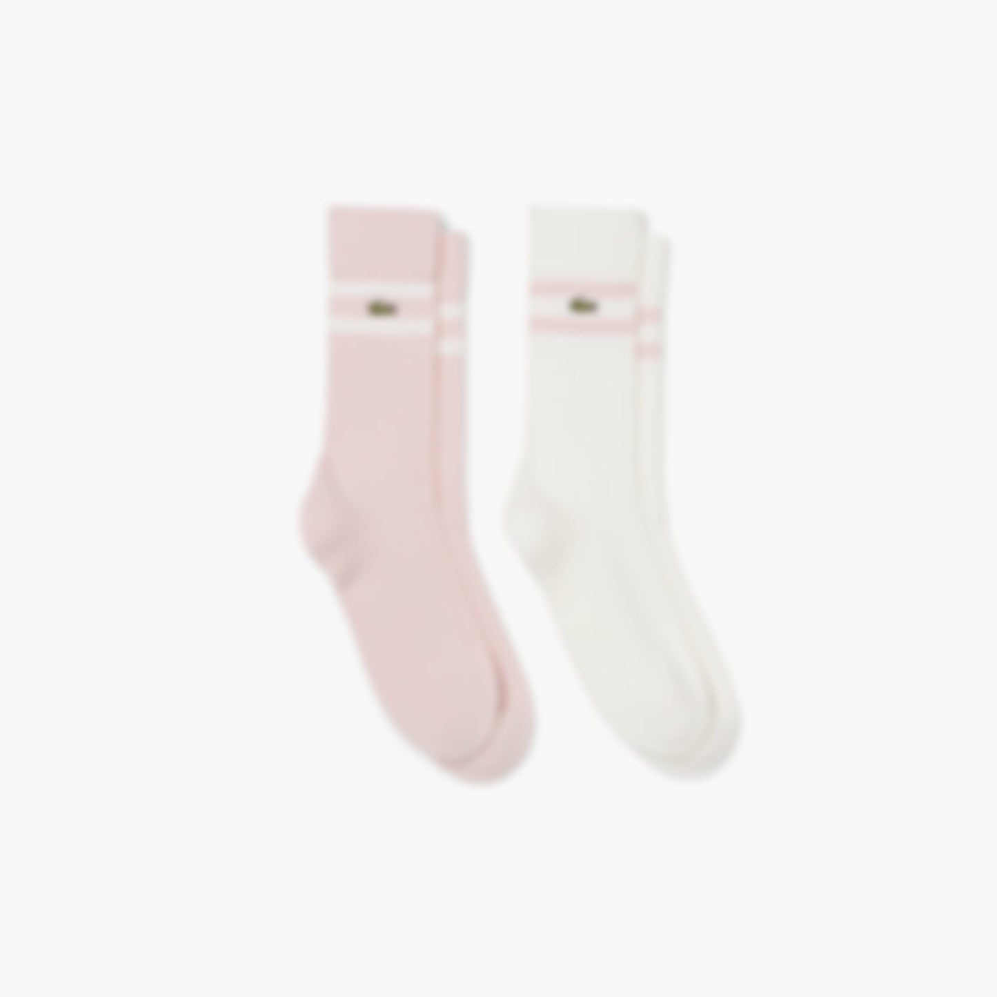 Unisex Ribbed Cotton Socks - Light Pink / White