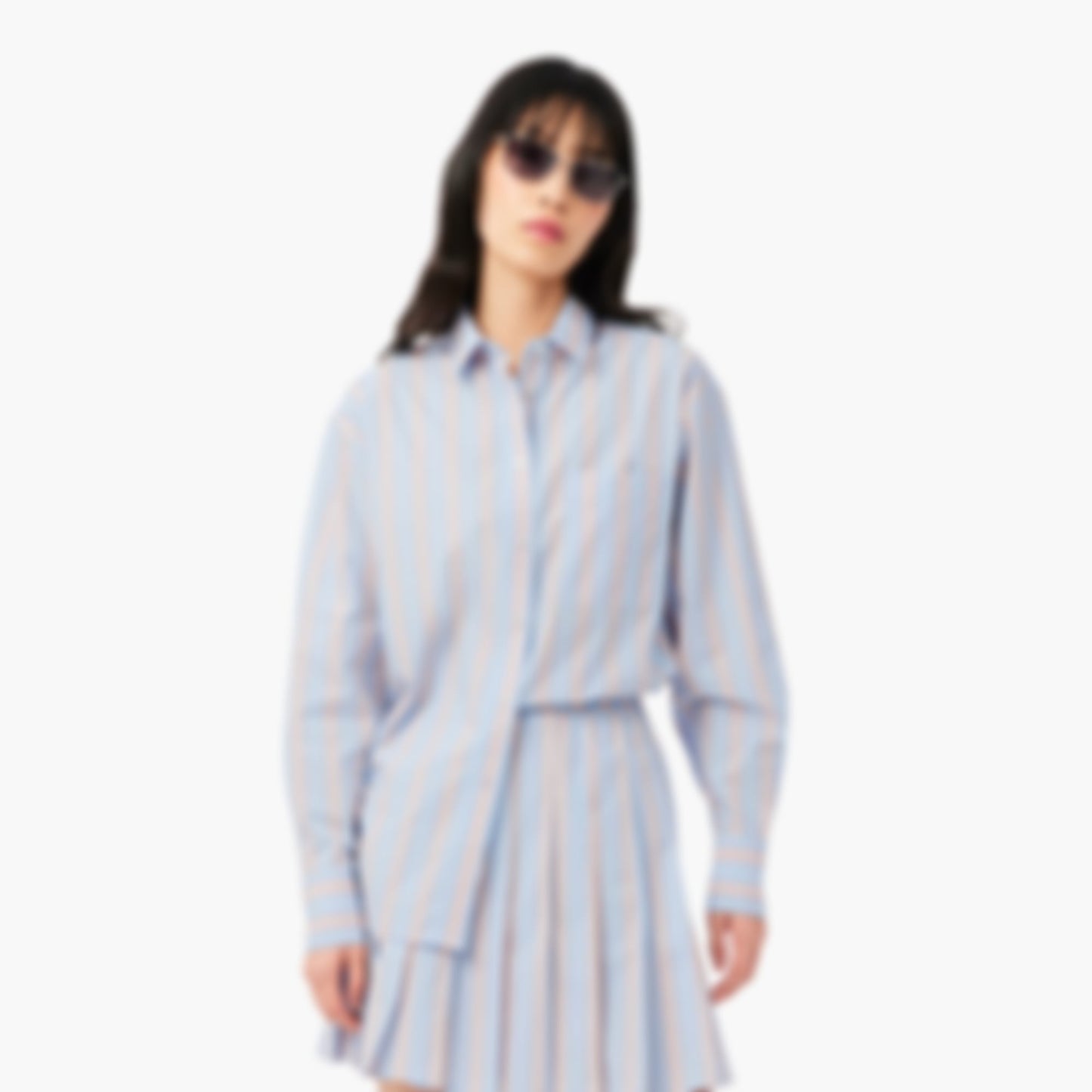 Oversized Cotton Poplin Shirt - Bleu Clair / Rose / Blanc / Noir