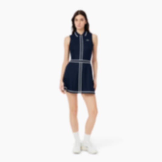 Women's Ultra Dry Heritage Trim Golf Dress - Navy Blue / White / Navy Blue