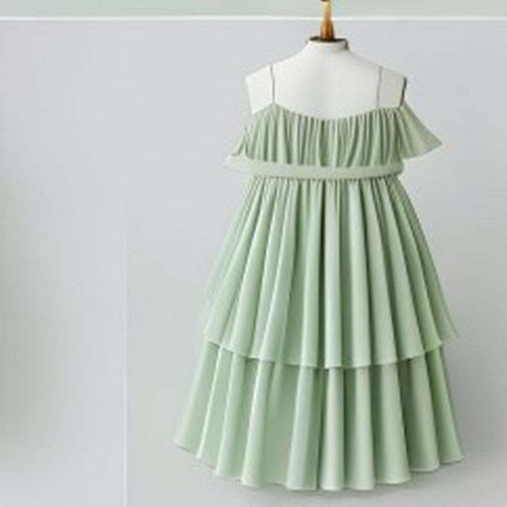 Sage Tiered Ruffle Maxi Dress - alternate angle