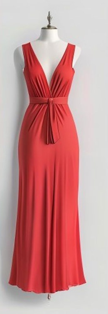 Red Wrap Midi Dress - alternate angle