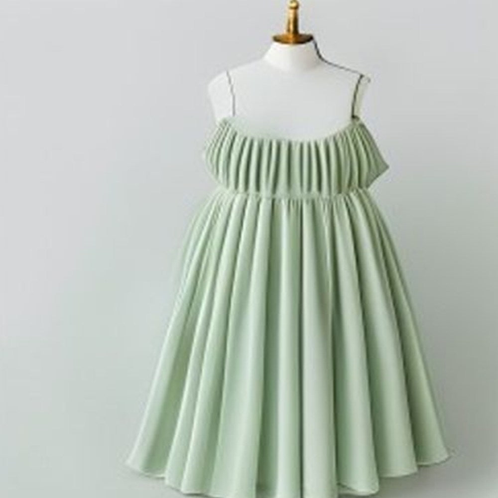 Sage Tiered Ruffle Maxi Dress - back view